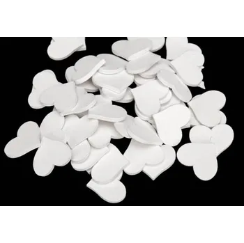 Dřev. srdce, bílá, 2,5cm, 50ks/bal.