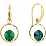 Náušnice zelené se Swarovski Elements Fame KWOMG1122SS29EM Emerald