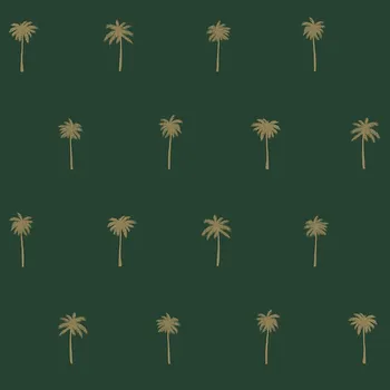 Tapeta Vliesová tapeta na zeď zelená se zlatými palmami 139160, Paradise, Esta Home