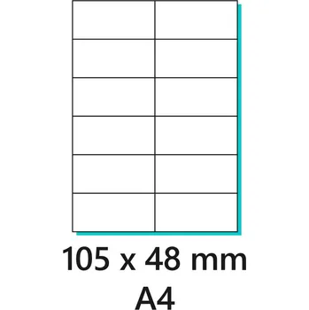 Samolepící etiketa Samolepící etiketa 105x48 mm/100ks A4 bílá, Labels 1/12