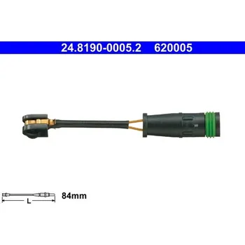 Brzdová destička Výstražný kontakt, opotřebení obložení ATE 24.8190-0005.2