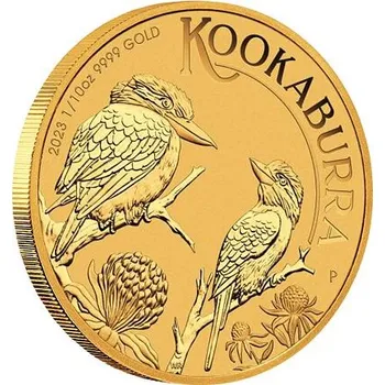 Zlatá mince Australian Kookaburra (Ledňáček) 1/10 Oz 2023
