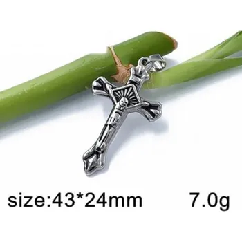 Přívěsek Kříž 43x24mm - ocelový přívěsek