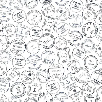 Tapeta Vliesová tapeta bílá s přístavními razítky 138980, Regatta Crew, Esta Home