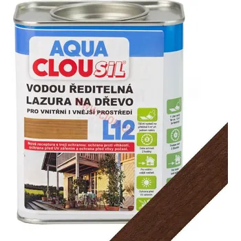 Lak na dřevo Clou AQUA CLOUSIL HOLZLAZUR L12 (Vodou ředitelná lazura kaštan) Balení: 2,5L + dárek k objednávce nad 1000Kč