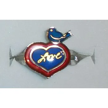 Prsten Prsten nálady - mění barvu podle nálady, vzor srdce s nápisem love