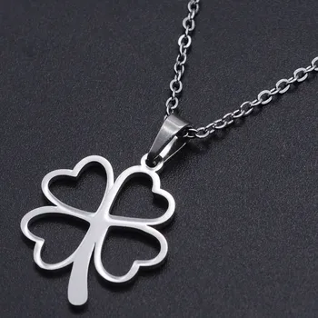 Náhrdelník Náhrdelník, čtyřlístek, nerez. ocel, 45cm, 1ks