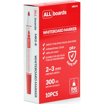 ALLBOARDS popisovač - červený /sada 10 ks,MKS-R/10PCS