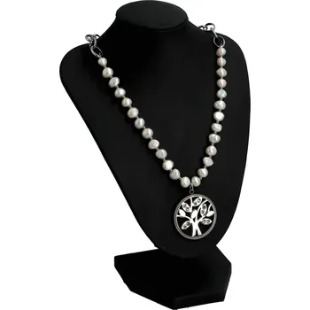 Šperk Náhrdelník z umělých perel a oceli Strom života