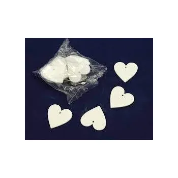 Dřevěná dekorace, srdce, bílé, 20ks/bal.