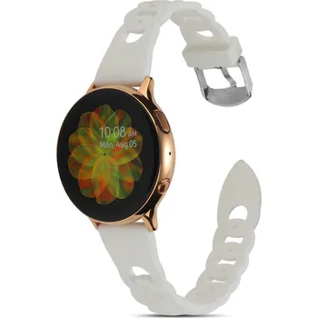 Příslušenství k chytrým hodinkám eses Silikonový řemínek splétaný pro Samsung Galaxy Watch 4, 5, 6, 7 - Bílý, 20 mm