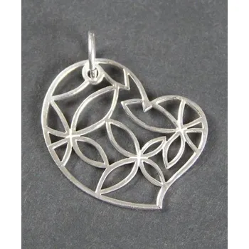 Přívěsek Srdce s motýli - stříbrný přívěsek