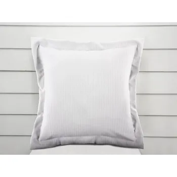 Povlak na polštářek Damaškový povlak na polštář s lemem Atlas Gradl DM-012 Bílý - tenké proužky 2 mm 50 x 50 cm