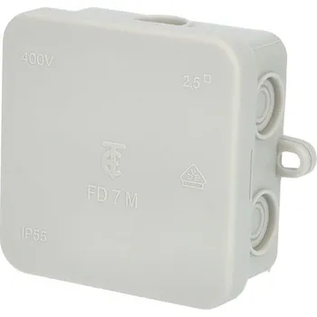 Elektroinstalační krabice Krabice rozbočovací FD 7 M plastová s naklap. víčkem 7x 2,5mm2 na omítku IP55