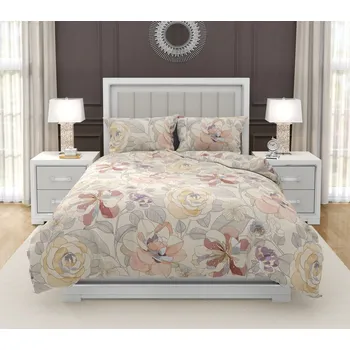 Povlečení Kvalitex Delux Persia béžové 140 x 200, 70 x 90 cm zipový uzávěr