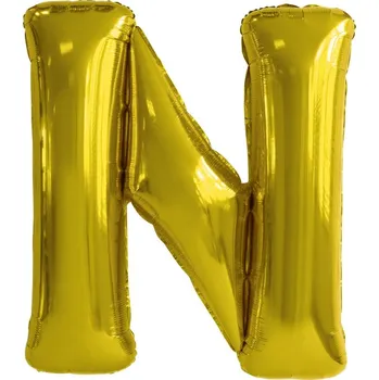 Balónek Písmeno N zlatý foliový balónek 86 cm Amskan 9909589