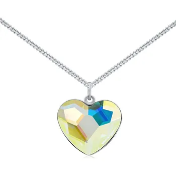 Náhrdelník Stříbrný náhrdelník se Swarovski® Crystals srdce Aurora Boreale