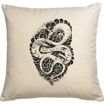 Dekorativní polštářek Polštář bavlněný s potiskem Rattle Snake (Polštářek)