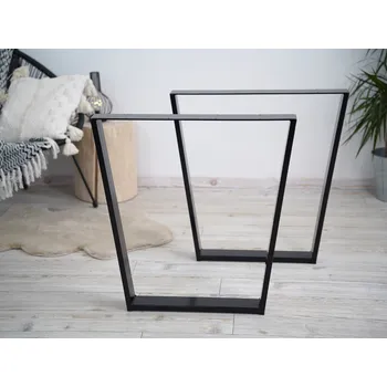 Stolová podnož Treesome Úzká Lichoběžníková Železná Industrial Podnož Stolová Noha 2ks Černá Rozměr: Š 60 x V 72 cm