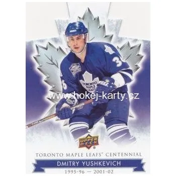 Sběratelská karetní hra paralel karta DMITRY YUSHKEVICH 17-18 Toronto Centennial Blue Die-Cut číslo 33