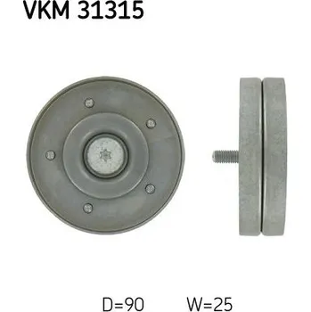 Vratná/vodicí kladka, klínový žebrový řemen SKF VKM 31315