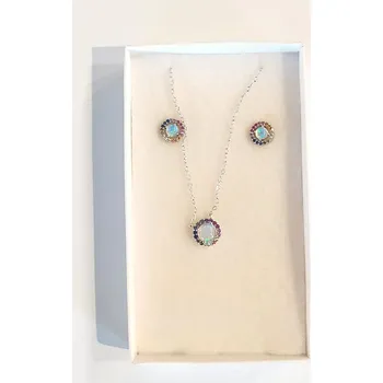 Souprava šperků Ag 925 sada šperků - opál (Stříbrná sada se SW kamínky)