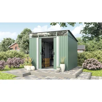 Zahradní domek Plechový zahradní domek PERGART Lübeck 89 224 x 267 cm zelený