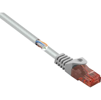 Datový kabel Renkforce RF-5047516 RJ45 síťové kabely, propojovací kabely CAT 6 U/UTP 0.50 m šedá s ochranou, bez halogenů 1 ks