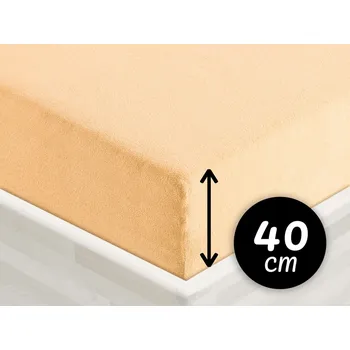 Prostěradlo Froté napínací prostěradlo na extra vysokou matraci FR-004 Meruňkové 160 x 200 - výška 40 cm