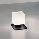Fabas 3579-30-101 Zara, dotyková stolní lampa ve tvaru kostky černý kov/mléčné sklo, 1xG9, výška 13cm