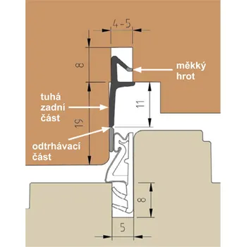 Stavební profil Štulpový těsnící profil L7008 (béžová / 35 m / 35m)