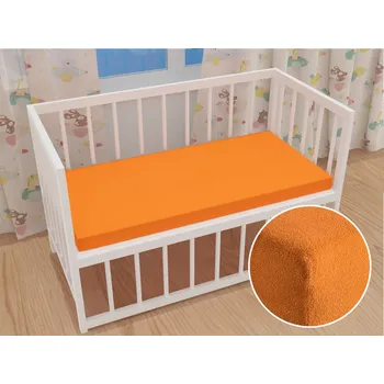 Prostěradlo Dětské froté napínací prostěradlo do postýlky FR-006 Oranžové 60 x 120 x 10 cm - do postýlky