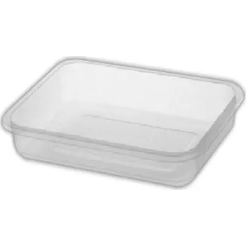 Jednorázové nádobí miska na zatavení 227x178x50 mm, PP, hladká, transparentní, K (50 ks/balení)