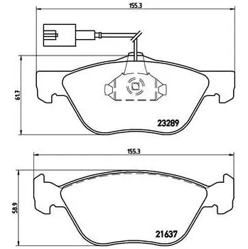 Brzdová destička Sada brzdových destiček, kotoučová brzda BREMBO P 23 077