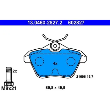 Brzdová destička Sada brzdových destiček, kotoučová brzda ATE 13.0460-2827.2
