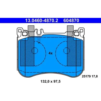 Brzdová destička Sada brzdových destiček, kotoučová brzda ATE 13.0460-4870.2