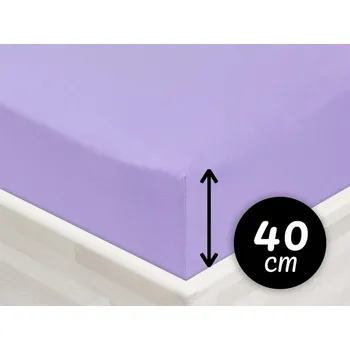 Prostěradlo Jersey napínací prostěradlo na extra vysokou matraci JR-012 Levandulové 140 x 200 - výška 40 cm