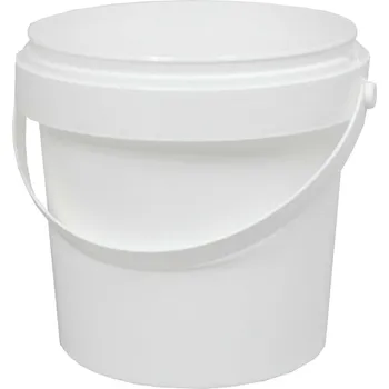 Jednorázové nádobí kbelík kulatý 580 ml, PP, s ručkou - bílý (10 ks/balení)