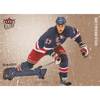 Sběratelská karetní hra paralel karta BRANDON DUBINSKY 08-09 Fleer Ultra Gold Medallion číslo 58