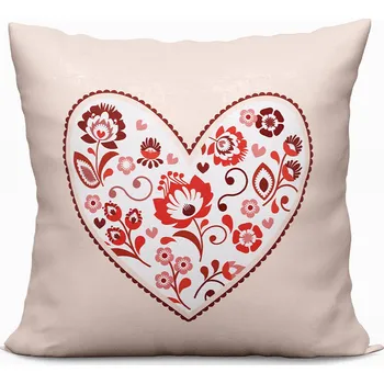 Polštář Polštář FOLK LOVE I. 40x40 cm Mybesthome Varianta: Povlak na polštář s výplní, 40x40 cm