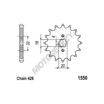 Řetězová sada pro motocykl Řetězové kolečko YAMAHA MT 125 (ABS) rok 15-25