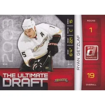 Karetní hra insert karta RYAN GETZLAF 10-11 Donruss The Ultimate Draft číslo 15