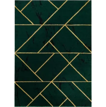 Koberec Dywany Łuszczów Kusový koberec Emerald geometric 1012 green and gold Rozměry koberců: 140x190