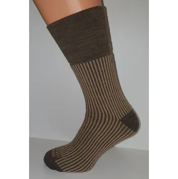 Pánské ponožky Turistické ponožky KS Merib MERINO - chladné počasí Hnědá 42-44
