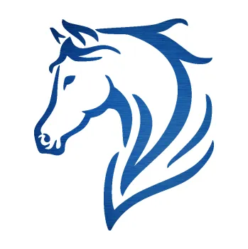 Samolepící dekorace SAMOLEPKA Kůň 095 levá (65 - škrábaný kov modrý) NA AUTO, NÁLEPKA, FÓLIE, POLEP, TUNING, VLASTNÍ TEXT, TISK, AUTOSAMOLEPKY.cz, POLEPY, OBRÁZEK, LOGO, SAMOLEPKY