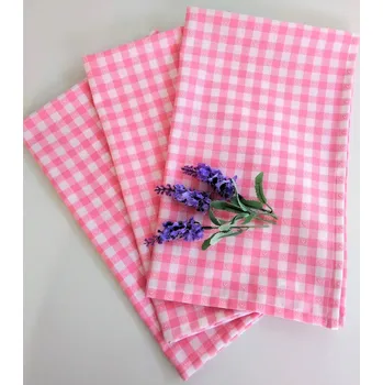 Utěrka Utěrka tkaná kanafas 45x70cm růžové srdíčko 100% Bavlna (1ks)