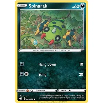 Sběratelská karetní hra Spinarak 043/072 - Shining Fates Typ karty: Non-Holo