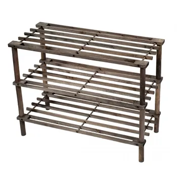 Botník Dřevěný botník 63 x 23,5 x 48,5 cm tmavý