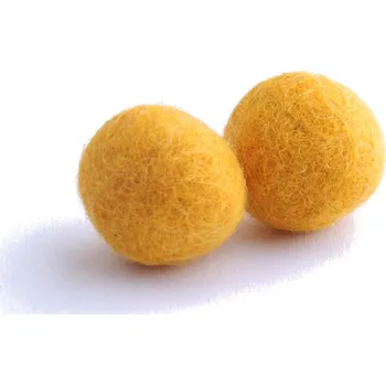 Dětské navlékací korálky Plstěné korálky 2 cm - žluté, 2ks