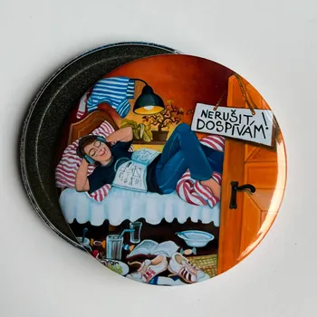 Dekorativní magnet Nerušit dospívám - velký magnet 75 mm